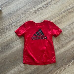 Adidas Red Tee with Black Emblem